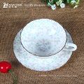 Selected Porcelain Fine Ceramic Pink Flower Bone China Coffee Cup And Saucer Set